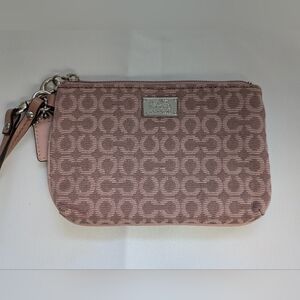COACH Pink Wristlet Wallet Zipper Nice Size